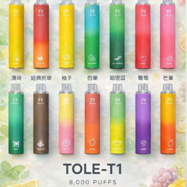 TOLE T1 8000口 一次性電子煙 | 三隻優惠 T1一次性 T1電子煙 T1拋棄式 一次性電子煙 一次性主機 OBI一次性 KISS一次性 ILIA一次性電子煙 MEME一次性